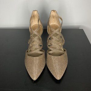 NWOT Gold Rhinestones Kelly & Katie Heels Size 9